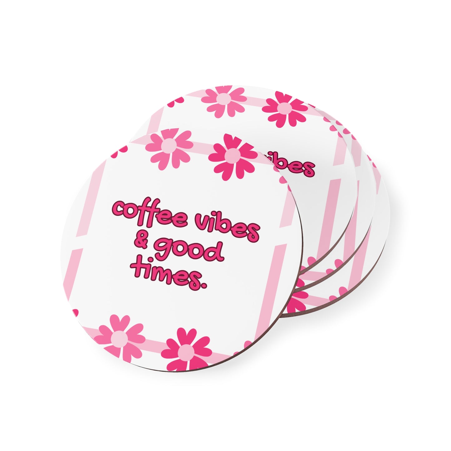 Coffee Vibes Coasters - Fun Floral Drink Accessories