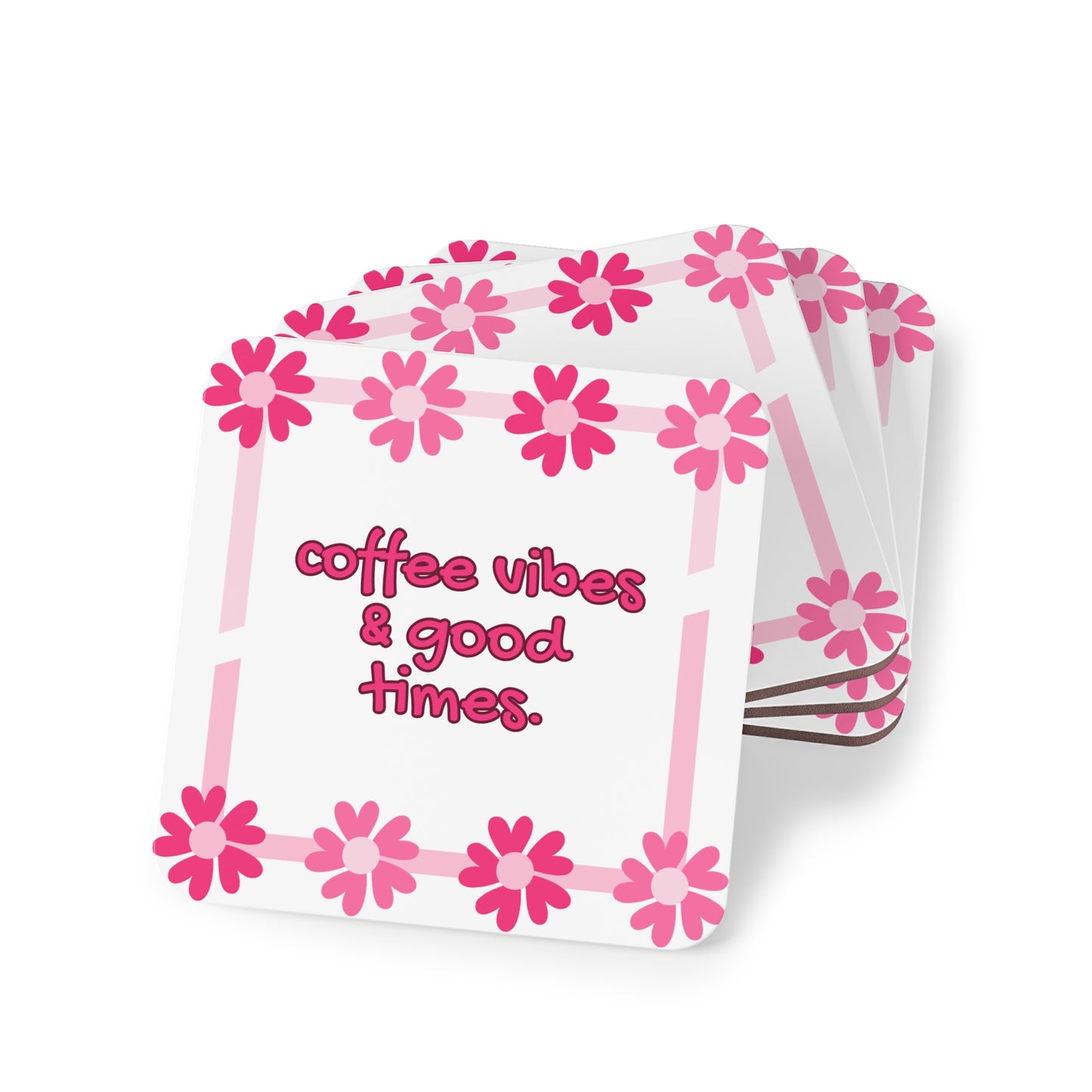 Coffee Vibes Coasters - Fun Floral Drink Accessories